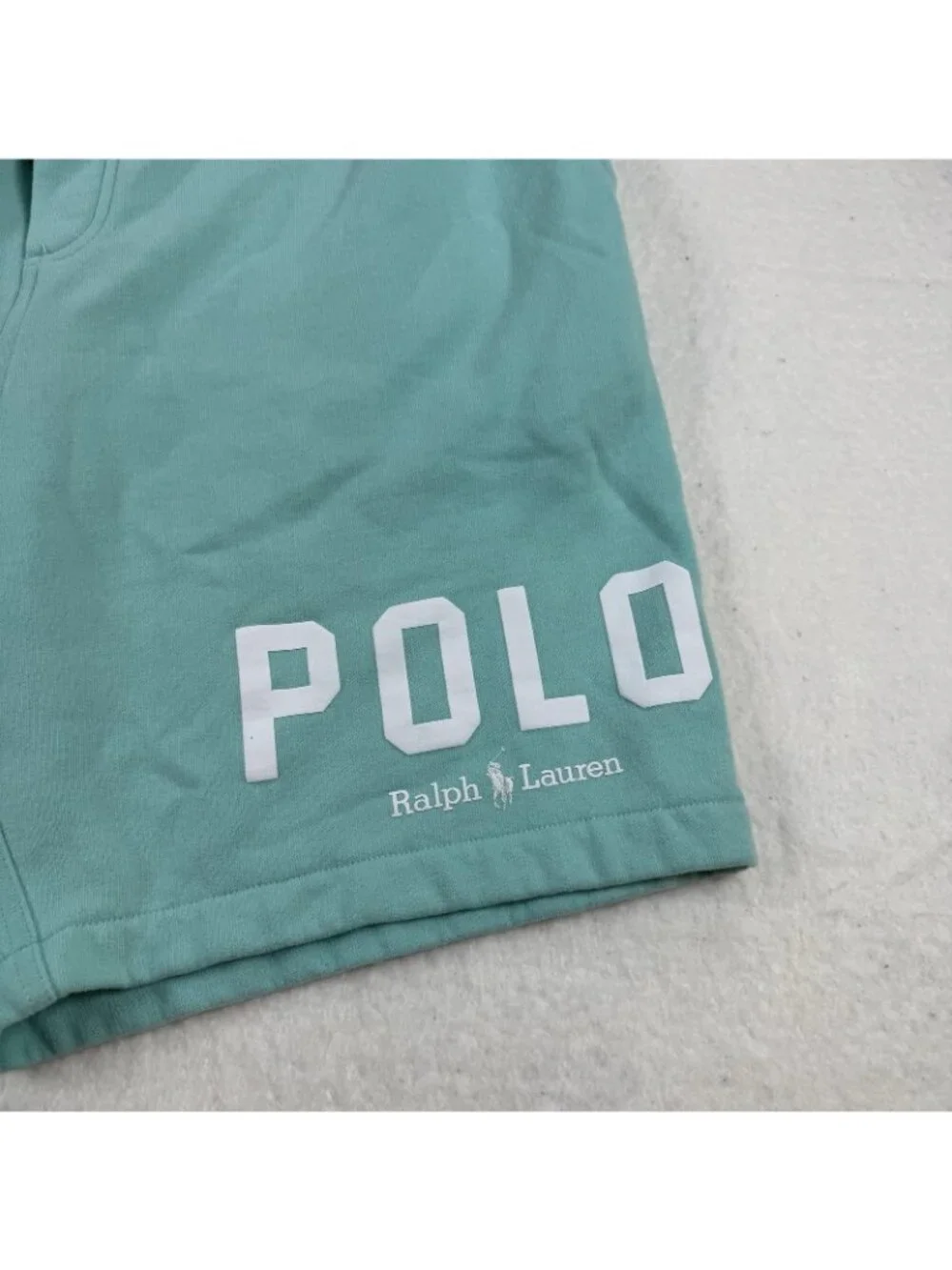 Polo Ralph Lauren Shorts Mens Size 2XL Green Fleece Sweat Drawstring Logo Casual